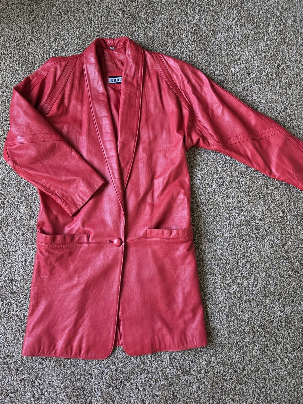 Red Faux Leather Jacket